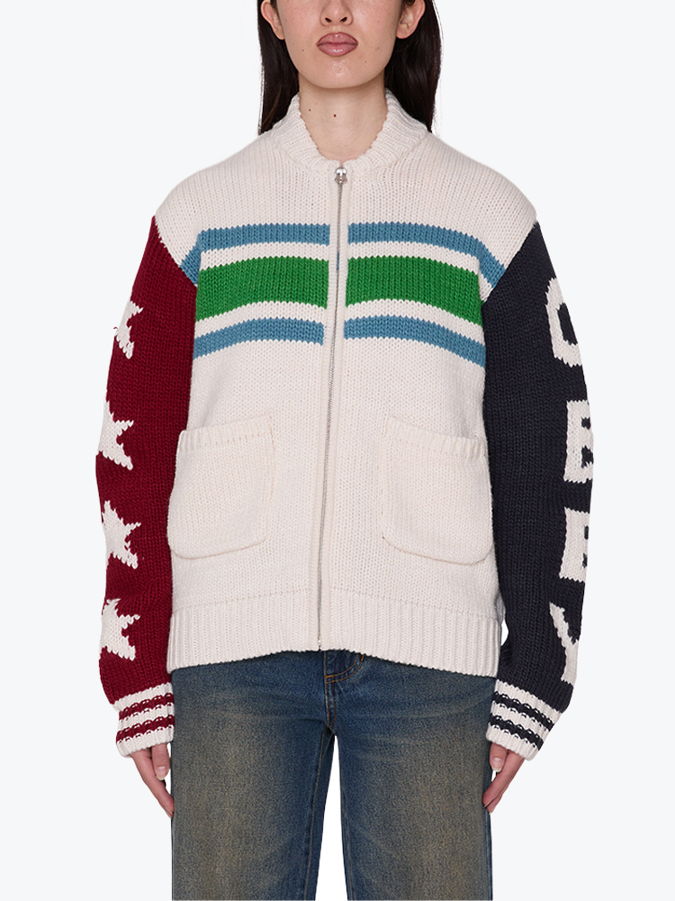Obey Obey - Obey etta cowichan sweater Unbleached multi - Truien - Dames Grijs Truien