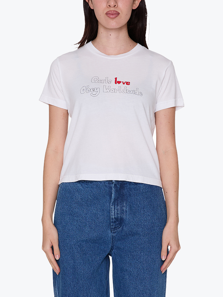 Obey Obey - Girls love obey! White - T-Shirts - Dames Wit T-shirts
