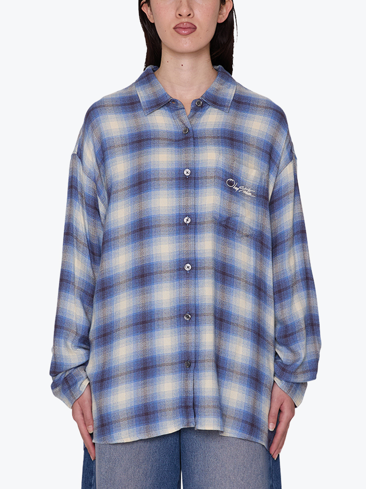Obey Obey - Obey zelia shirt Blue multi - Blouses - Dames Blauw Blouses