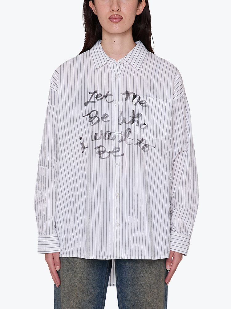 Obey Obey - Obey carlotta stripe shirt White multi - Blouses - Dames Wit Blouses