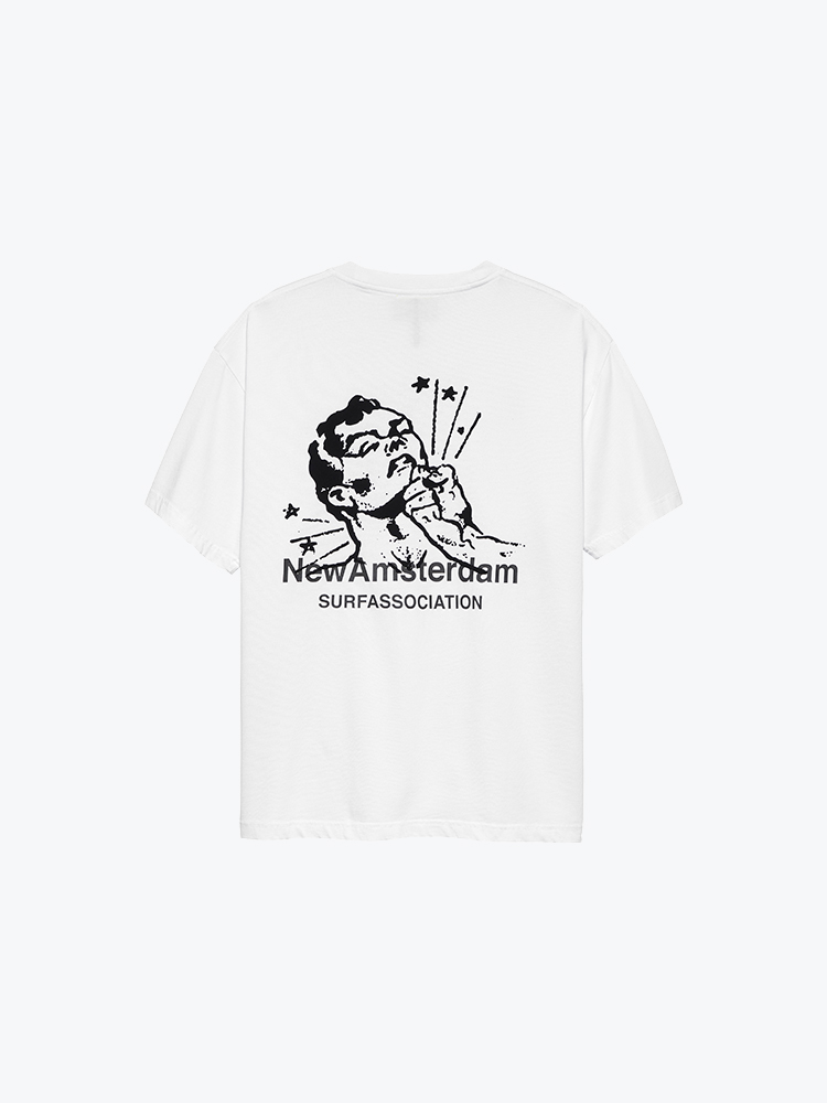 New Amsterdam Surf Association New Amsterdam Surf Association - Knocked Tee White - T-Shirts - Heren Wit T-Shirts
