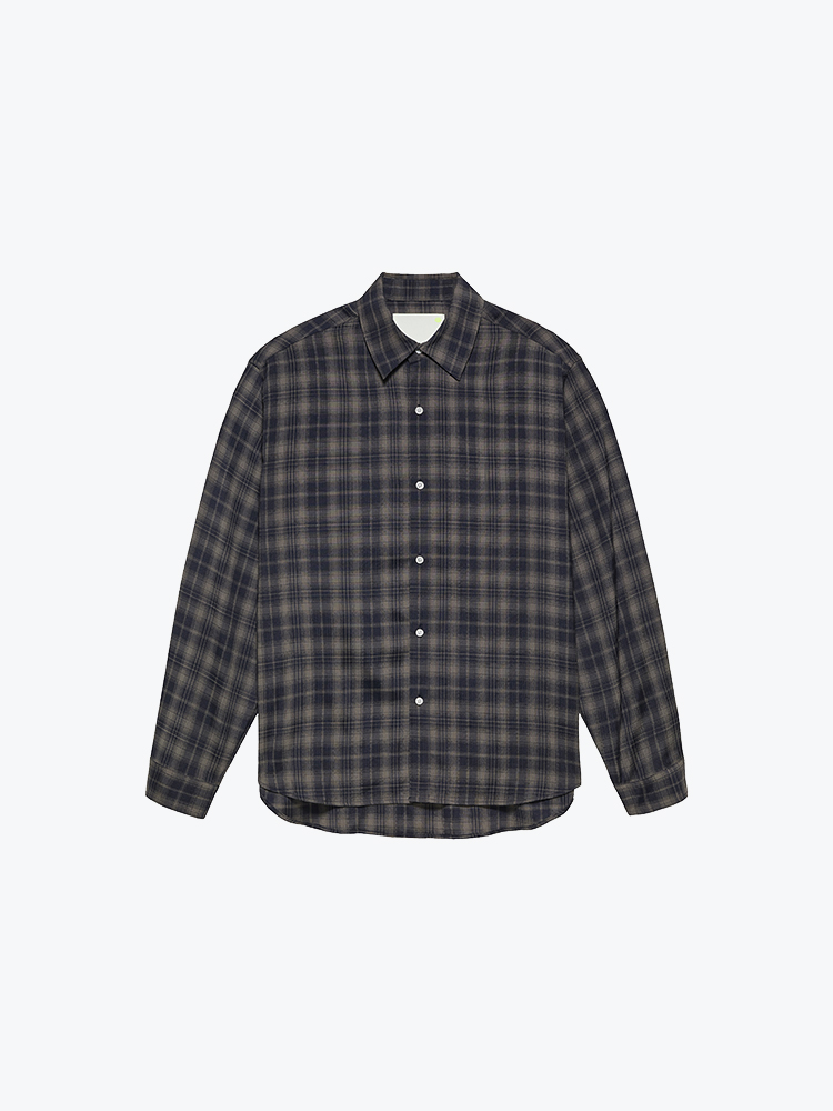 New Amsterdam Surf Association New Amsterdam Surf Association - Beach Shirt Check Night/Grey Check - Overhemden - Heren Grijs Overhemden