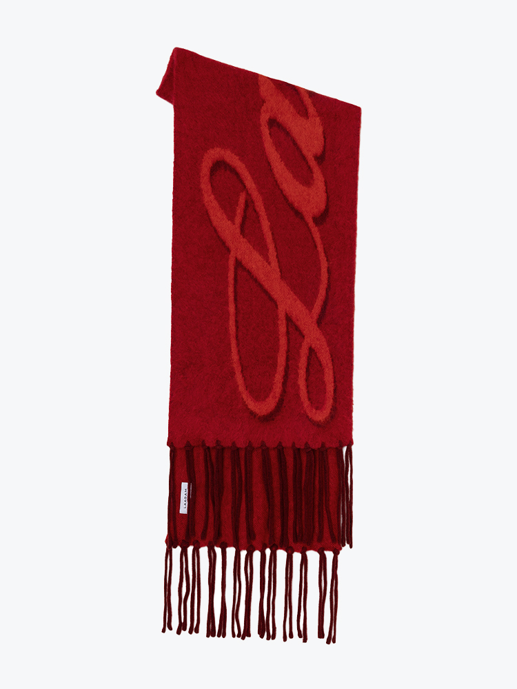 Laagam Laagam - Juno Red Scarf Red - Sjaals - Heren Rood Sjaals