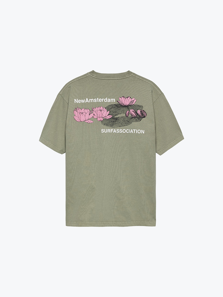 New Amsterdam Surf Association New Amsterdam Surf Association - Lilies Tee Sea Grass - T-Shirts - Heren Grijs T-Shirts