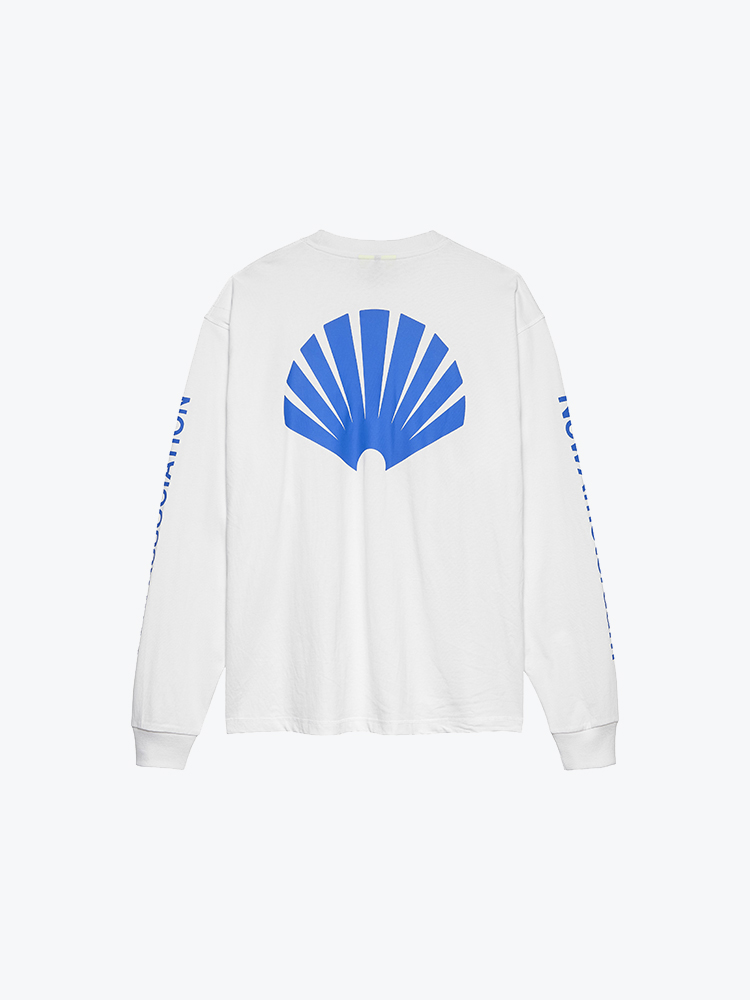 New Amsterdam Surf Association New Amsterdam Surf Association - Logo Longsleeve White/Cobalt - T-Shirts - Heren Wit T-Shirts