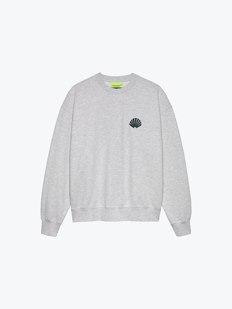 New Amsterdam Surf Association New Amsterdam Surf Association - Logo Crewneck Ash/Bottle Green - Truien - Heren Groen Truien