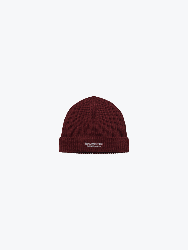 New Amsterdam Surf Association New Amsterdam Surf Association - Reversible Logo Beanie Burgendy - Mutsen - Heren Rood Mutsen