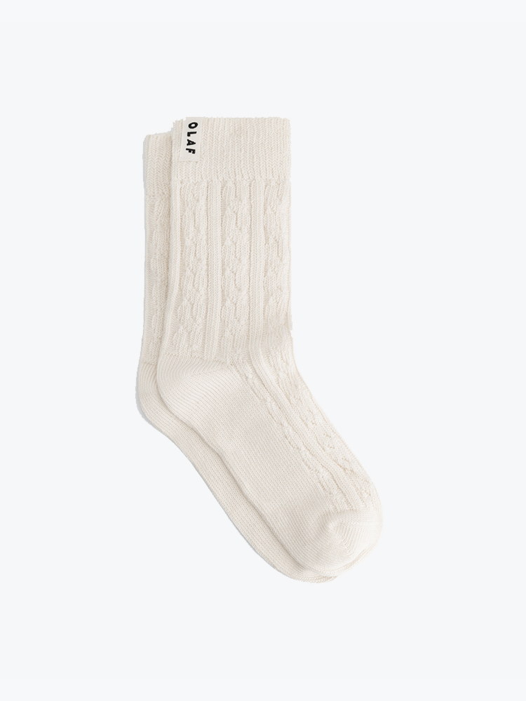 OLAF Olaf - Cable Socks Offwhite - Sokken - Heren Wit Sokken