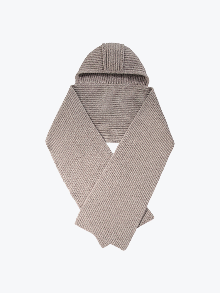 OLAF Olaf - Wool Hooded Scarf Chocolatechip - Sjaals - Heren Bruin Sjaals