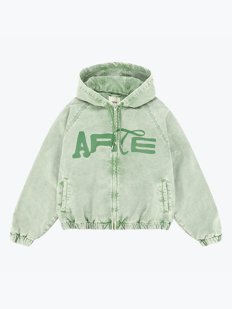 Arte Antwerp Arte Antwerp - Polyform Canvas Hooded Jacket Green - Jassen - Heren Groen Jassen