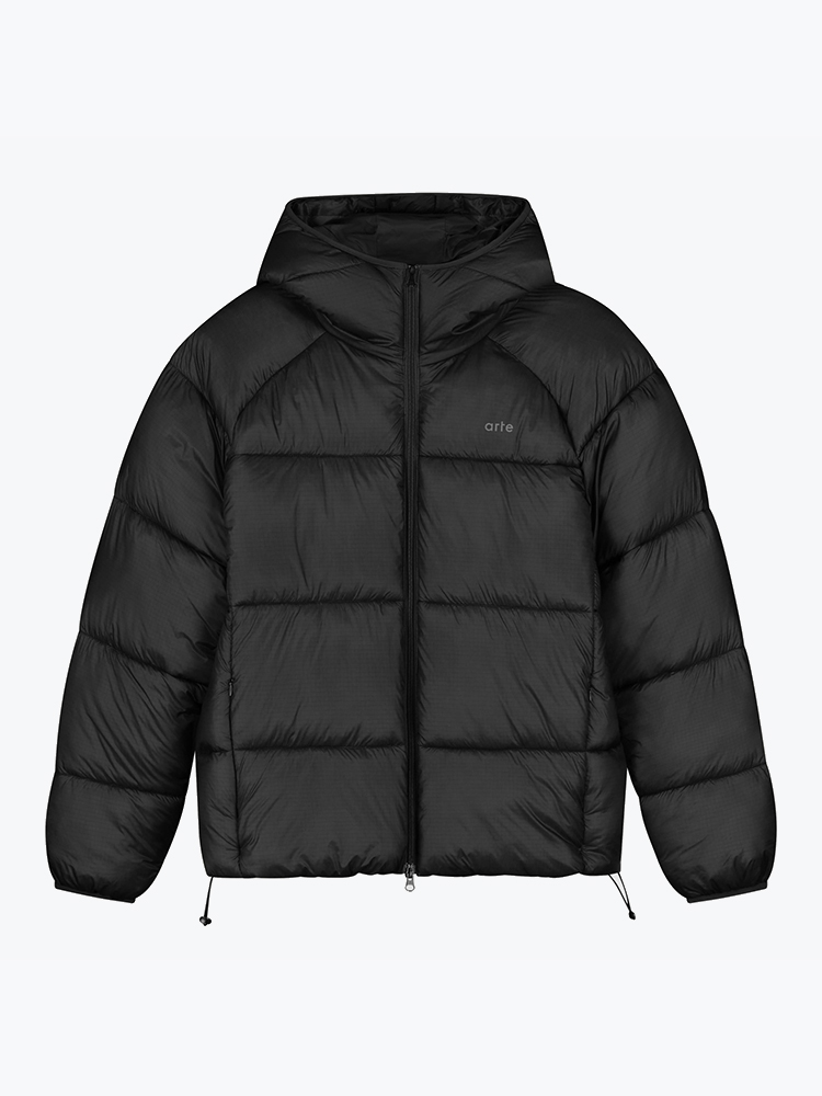 Arte Antwerp Arte Antwerp - Ripstop Hooded Puffer Black - Jassen - Heren Zwart Jassen