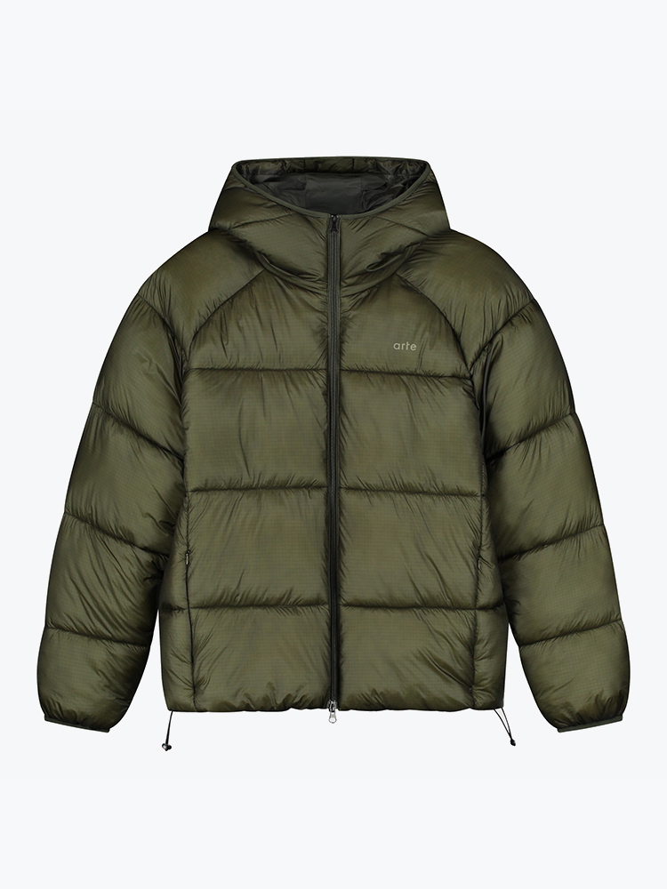 Arte Antwerp Arte Antwerp - Ripstop Hooded Puffer Green - Jassen - Heren Groen Jassen