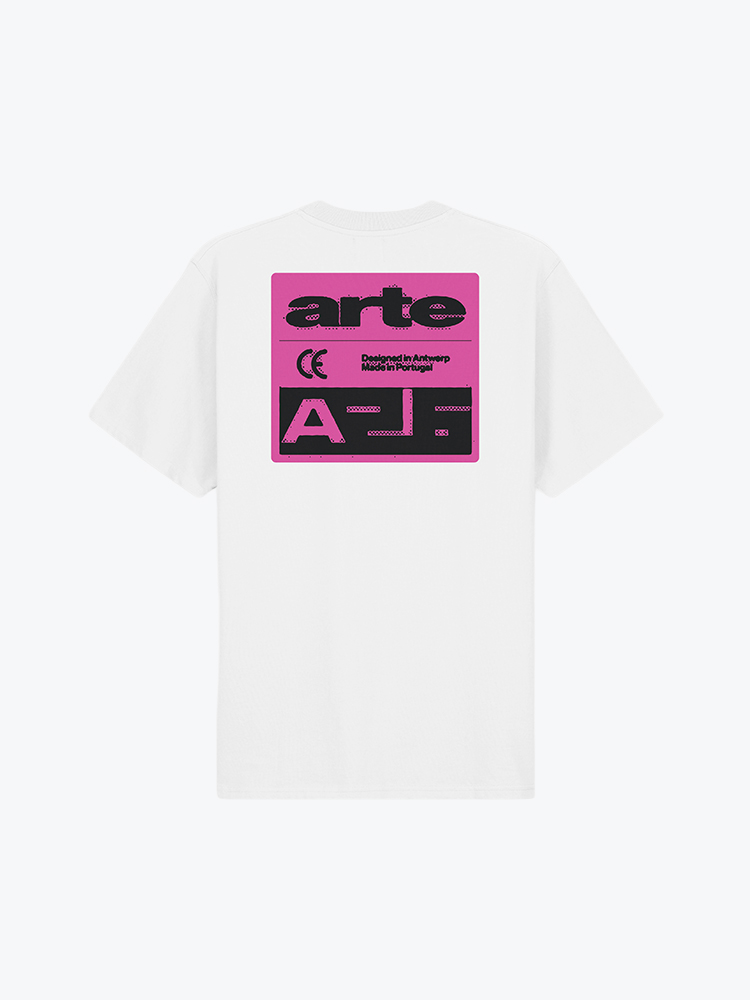 Arte Antwerp Arte Antwerp - Pink Serial T-shirt White - T-Shirts - Heren Wit T-Shirts