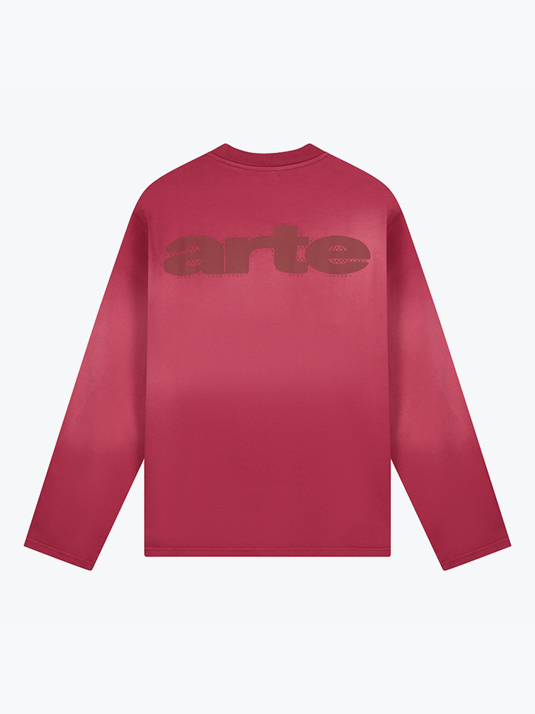Arte Antwerp Arte Antwerp - Stencil Sunfade Longsleeve Bordeaux - T-Shirts - Heren Grijs T-Shirts
