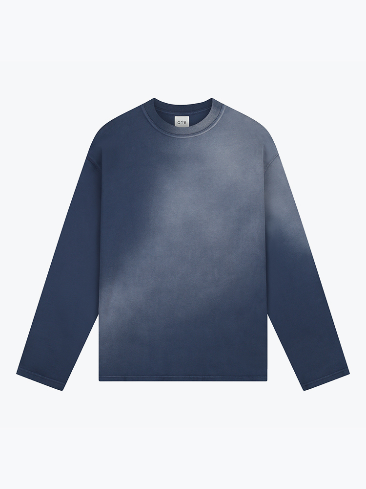 Arte Antwerp Arte Antwerp - Stencil Sunfade Longsleeve Navy - T-Shirts - Heren Blauw T-Shirts