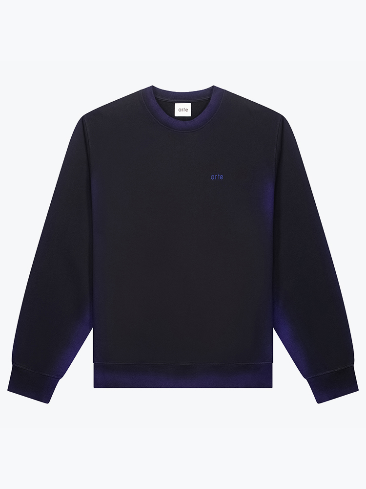 Arte Antwerp Arte Antwerp - Sunfade Crewneck Navy/Black - Truien - Heren Zwart Truien