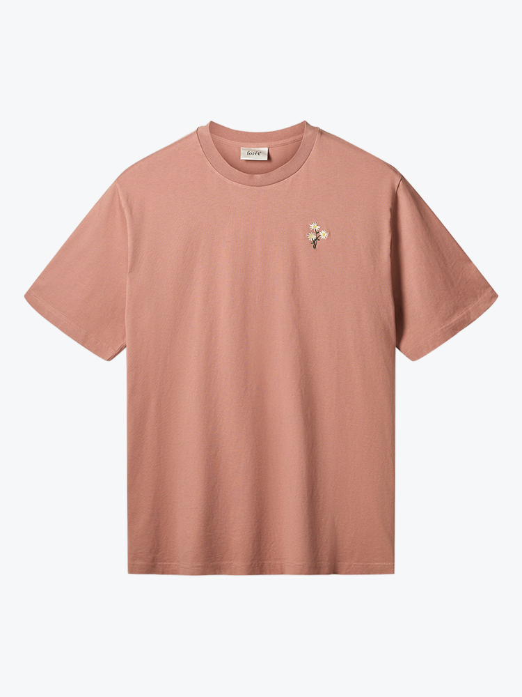 Foret Foret - Bellis T-Shirt Rose Clay - T-Shirts - Heren Roze T-Shirts