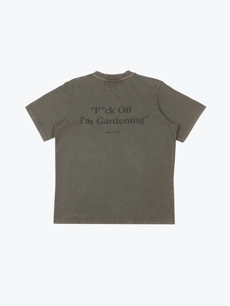 Bram's Fruit Bram's Fruit - Distressed F*ck Off I'm Gardening T-shirt Washed Charcoal - T-Shirts - Heren Grijs T-Shirts