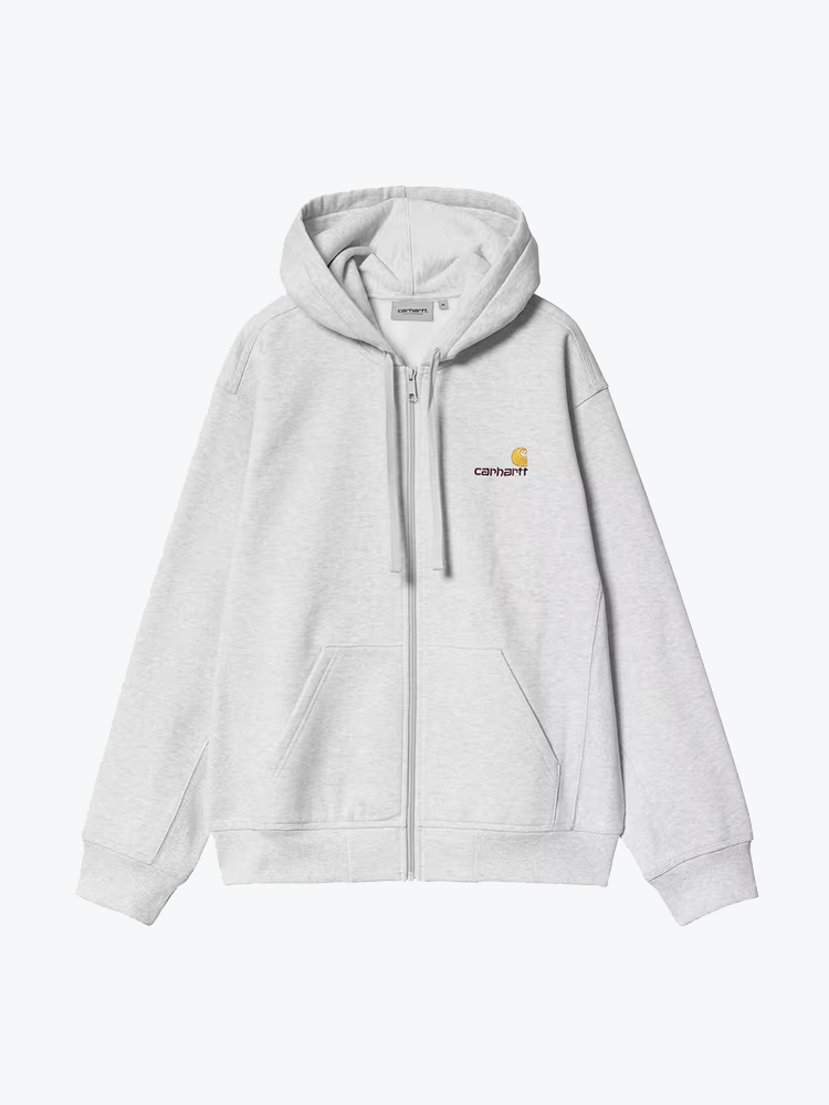 Carhartt WIP Carhartt WIP - Hooded American Script Jacket Ash Heather - Jassen - Heren Grijs Jassen