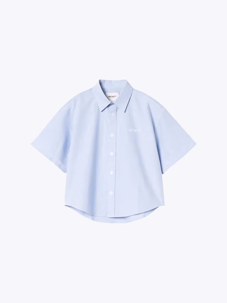Carhartt WIP Carhartt WIP - W' S/S Kaia Shirt Bleach / White - T-Shirts - Dames Blauw T-shirts