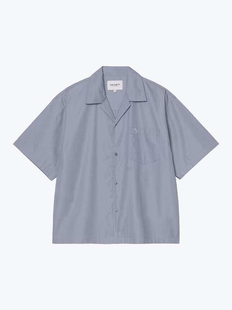 Carhartt WIP Carhartt WIP - S/S Kendry Shirt Shady Blue / White - T-Shirts - Heren Blauw T-Shirts