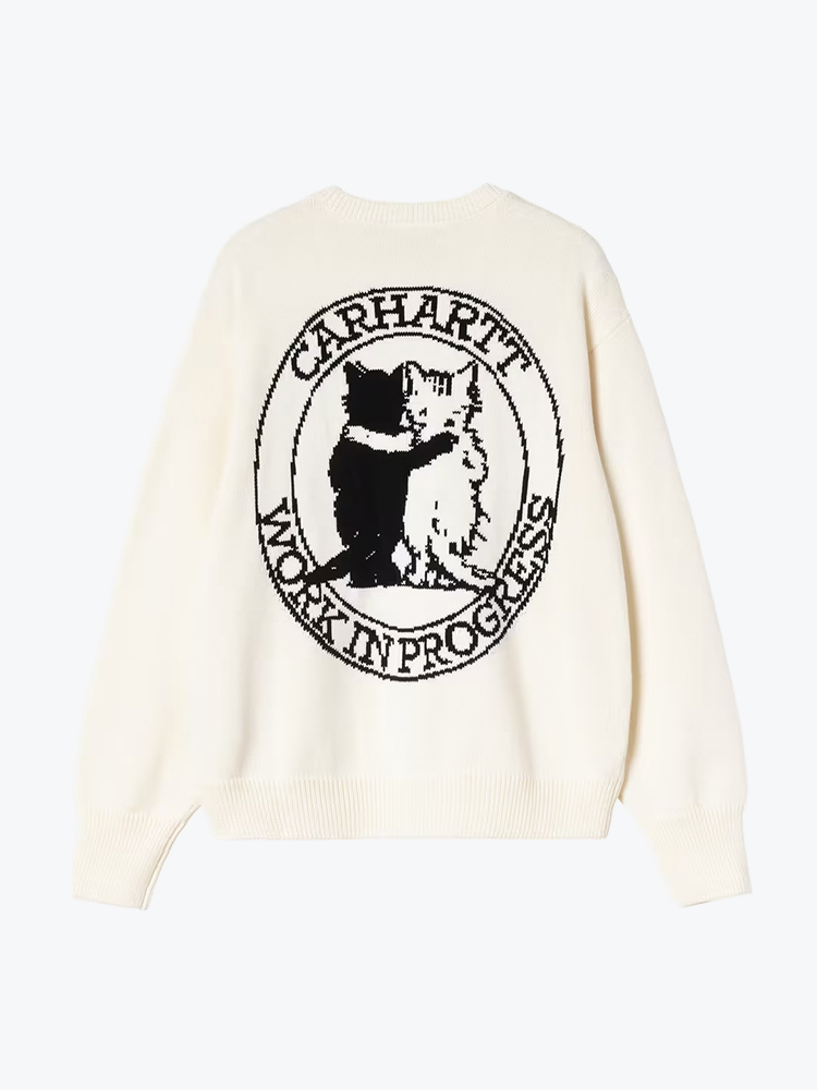 Carhartt WIP Carhartt WIP - W' Hugging Cats Sweater Wax / Black - Truien - Dames Bruin Truien