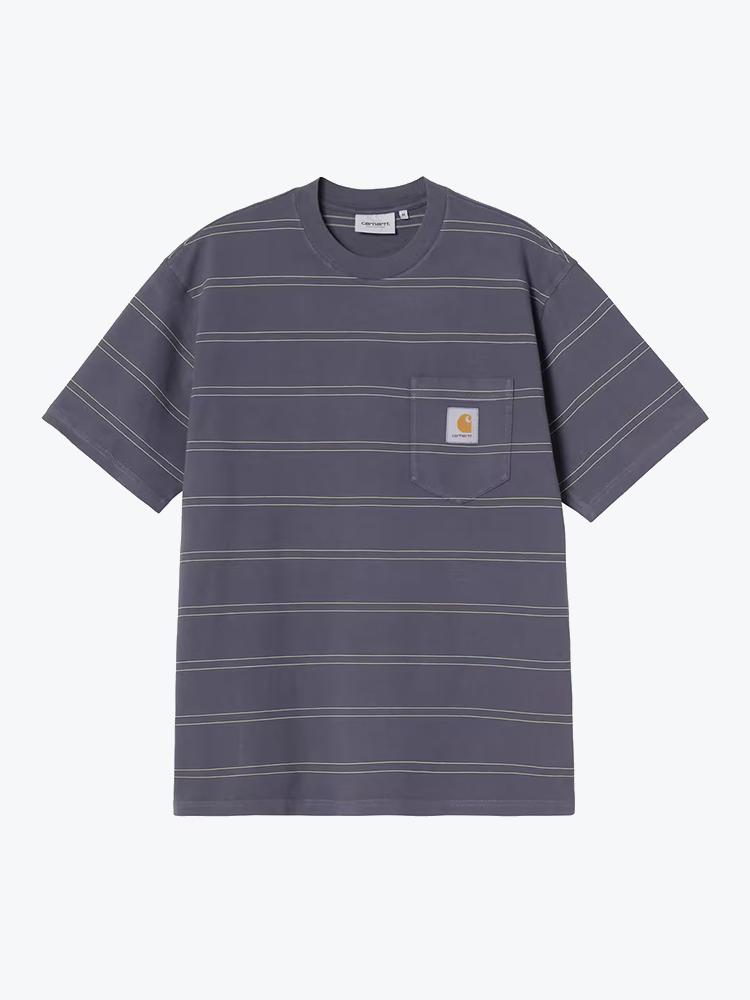 Carhartt WIP Carhartt WIP - S/S Bert Pocket T-Shirt Bert Stripe, Shady Purple / Shady Green - T-Shirts - Heren Paars T-Shirts