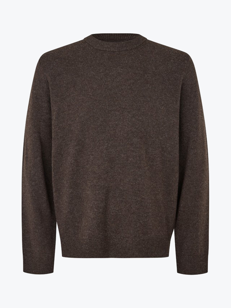 Samsoe Samsoe Samsoe Samsoe - Isak Knit Sweater 15010 Delicioso - Truien - Heren Grijs Truien