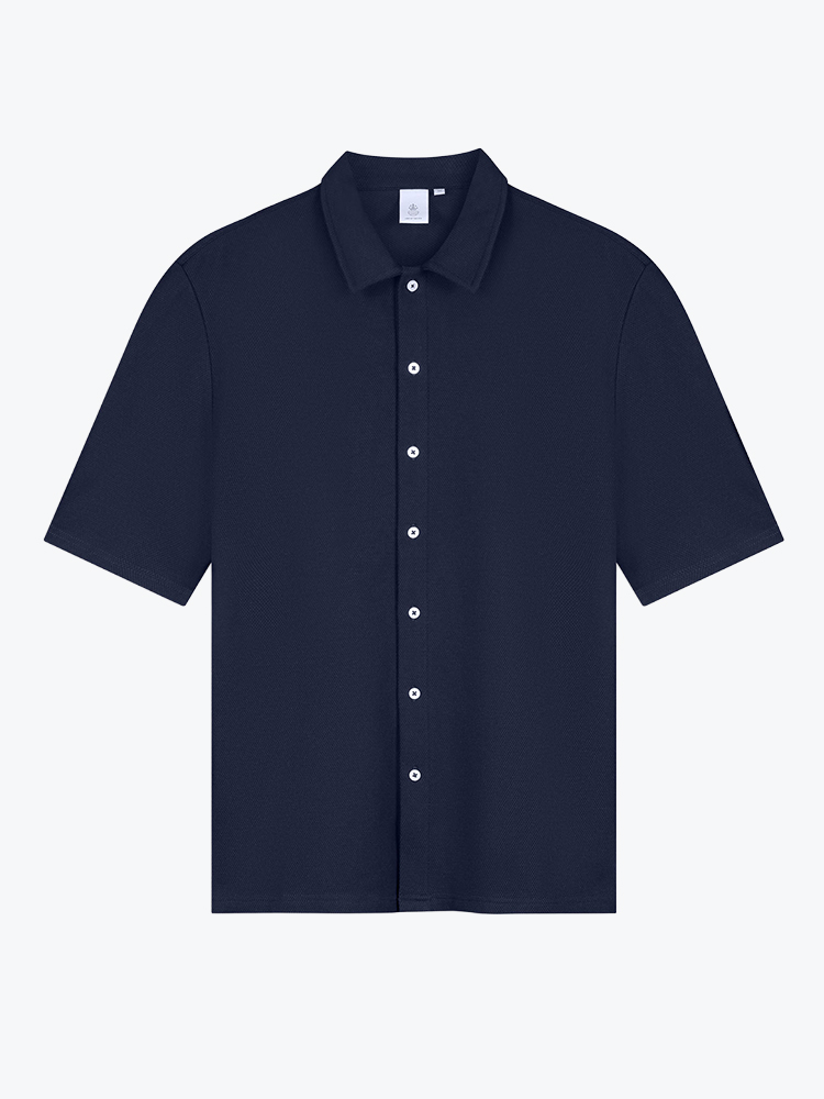 Law Of The Sea Law Of The Sea - Bermuda Structured Shirt Sky Captain - Overhemden - Heren Blauw Overhemden