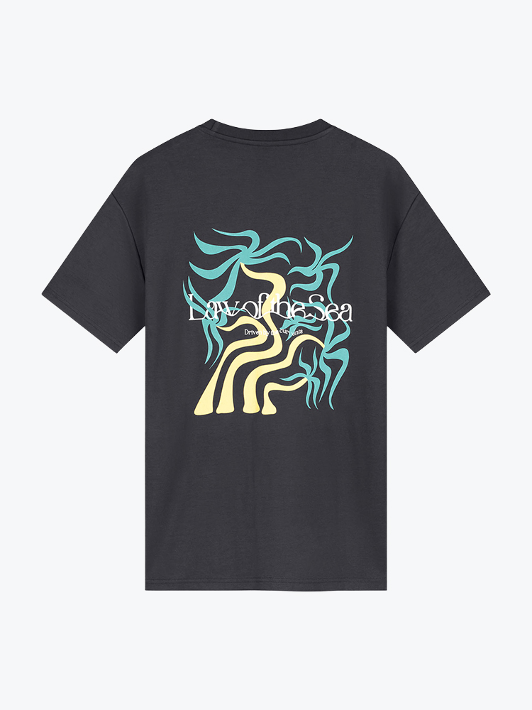 Law Of The Sea Law Of The Sea - Palm Sway Artwork Tee Phantom - T-Shirts - Heren Grijs T-Shirts