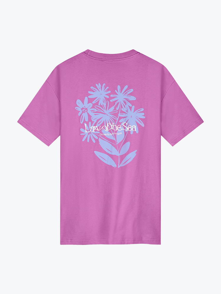 Law Of The Sea Law Of The Sea - Petals Artwork Tee Mulberry - T-Shirts - Heren Paars T-Shirts