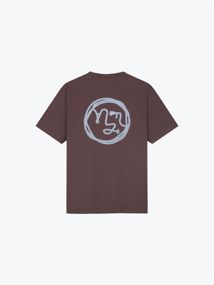 OLAF Olaf - Lasso Face Tee Chocolateplum - T-Shirts - Heren Bruin T-Shirts