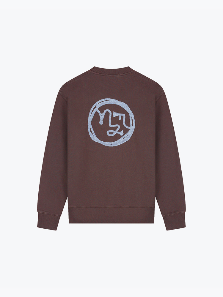 OLAF Olaf - Lasso Face Crewneck Chocolateplum - Truien - Heren Bruin Truien