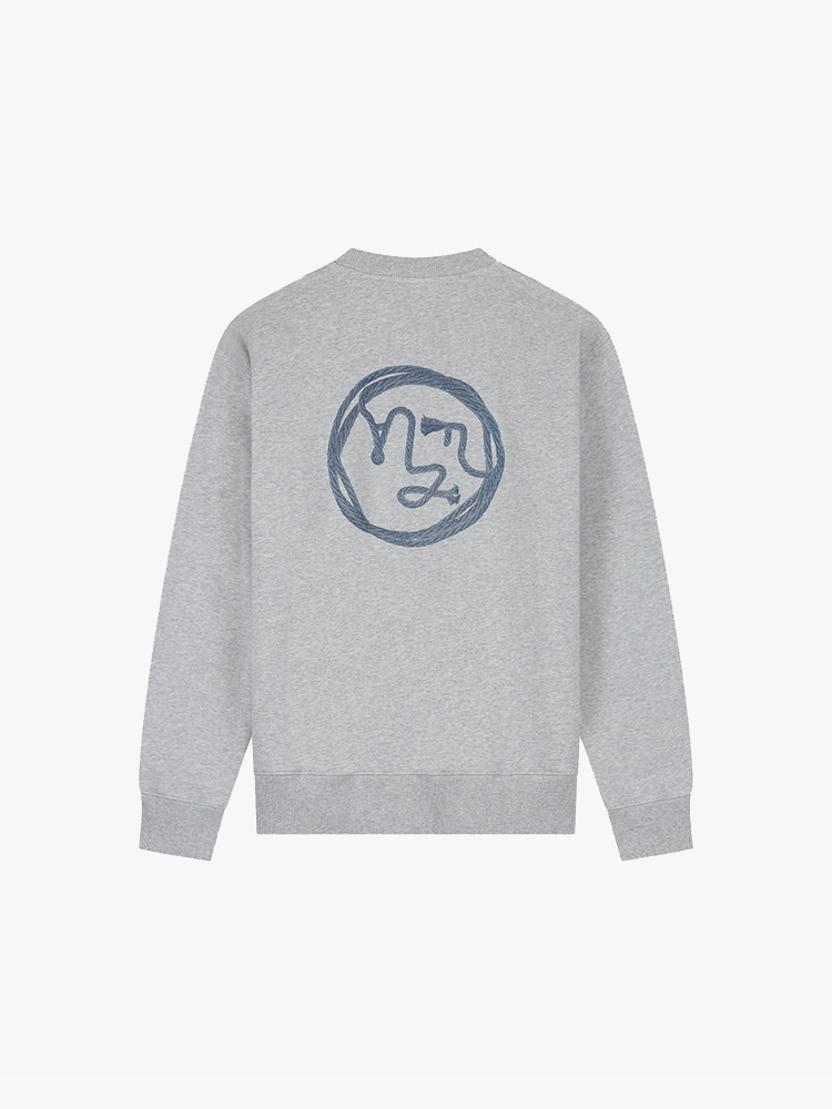 OLAF Olaf - Lasso Face Crewneck Htrgrey - Truien - Heren Grijs Truien