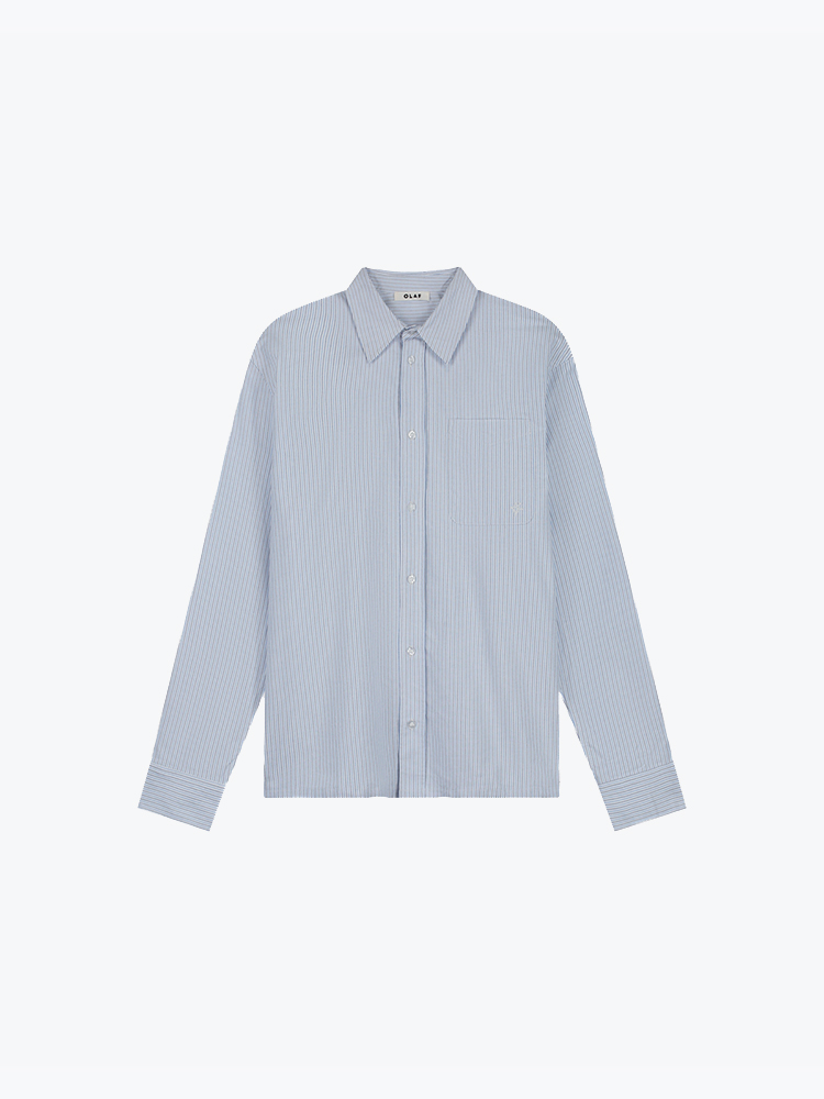 OLAF Olaf - Oxford Relaxed Shirt White/Navy Academy - Overhemden - Heren Wit Overhemden