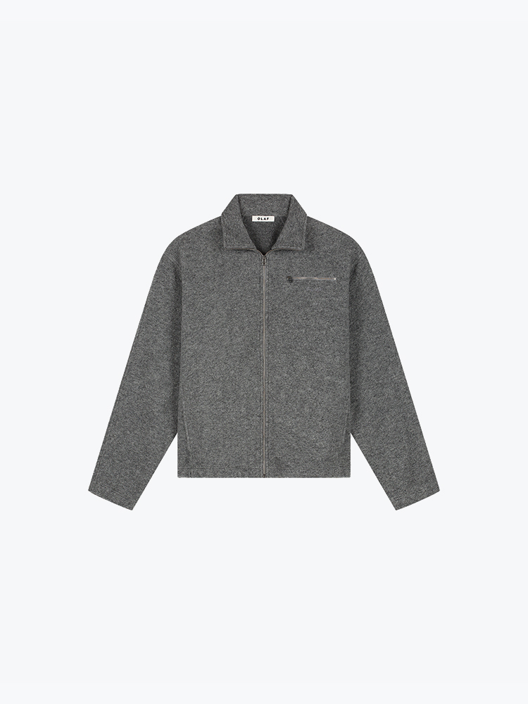 OLAF Olaf - Wool Fleece Zip Jacket Sharkskin - Jassen - Heren Grijs Jassen