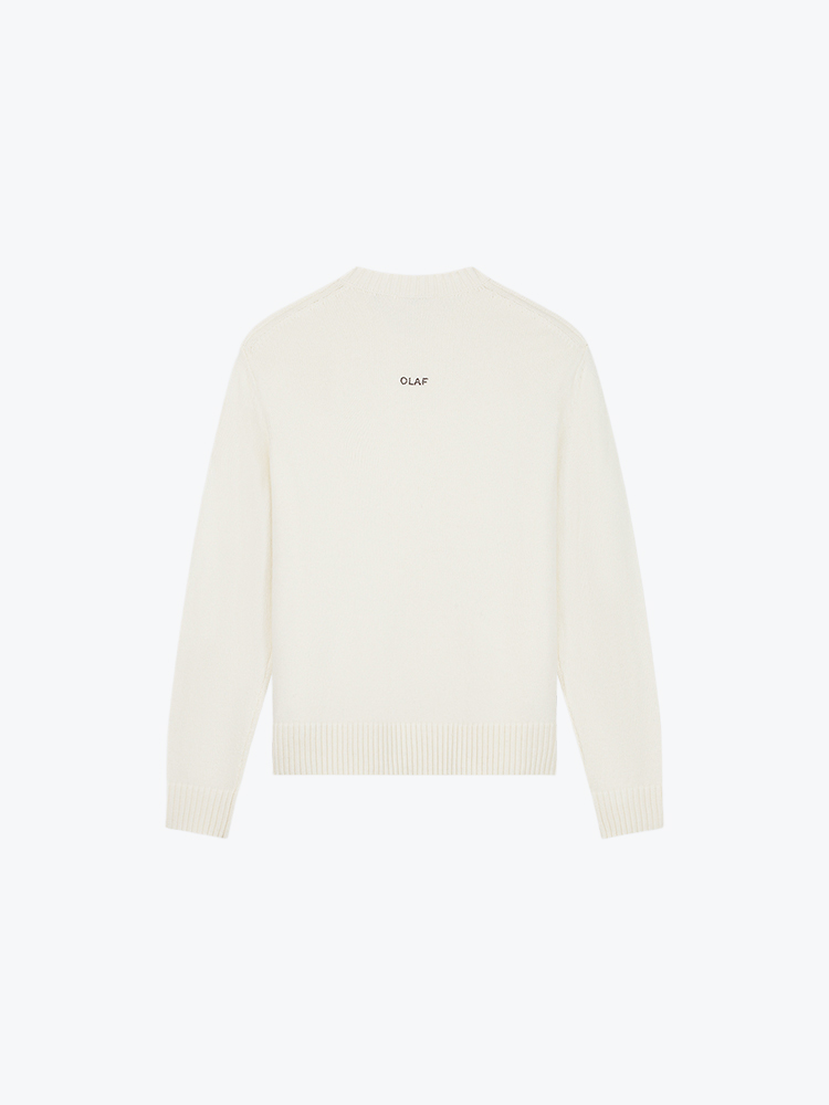 OLAF Olaf - Essential Knitted Crewneck Offwhite - Truien - Heren Wit Truien