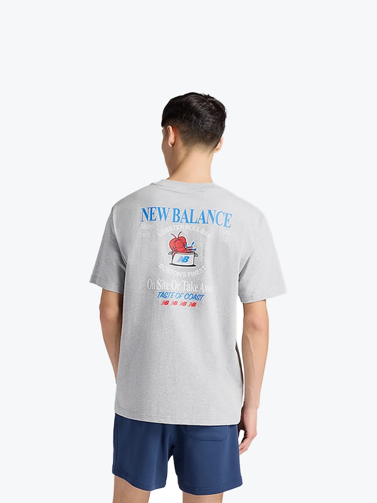 New Balance New Balance - Lobster Roll T-Shirt Ash Grey - T-Shirts - Heren Grijs T-Shirts