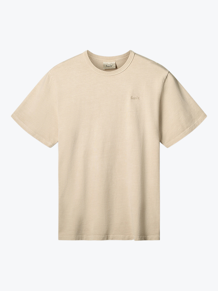 Foret Foret - Oak Pigment Dye T-Shirt Oat - T-Shirts - Heren Wit T-Shirts