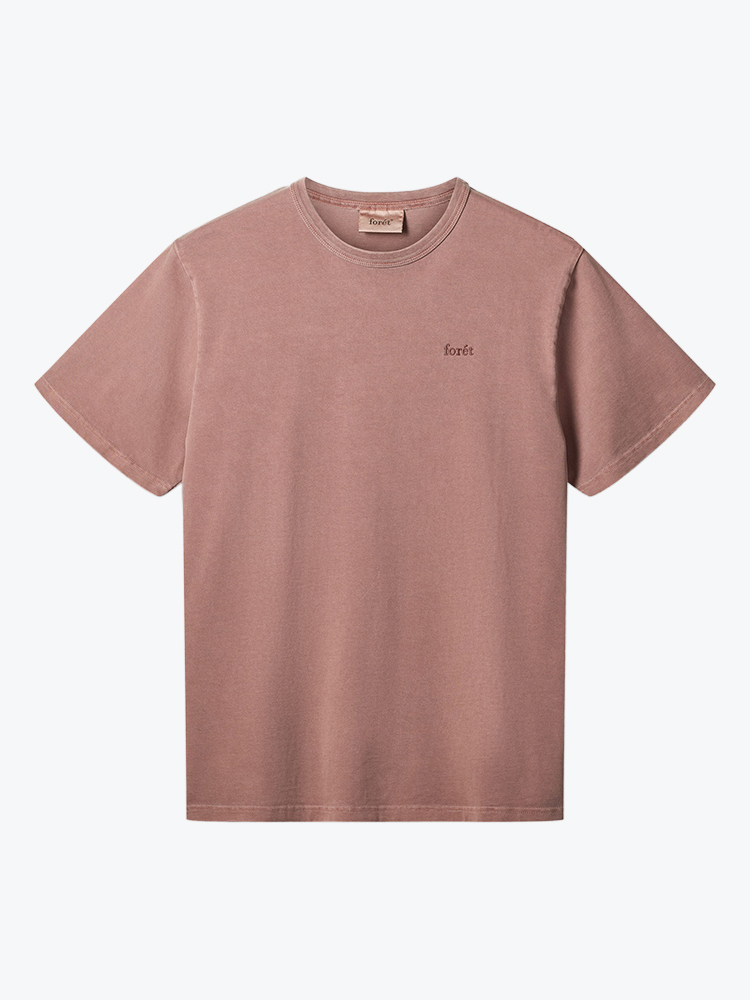 Foret Foret - Oak Pigment Dye T-Shirt Rose Clay - T-Shirts - Heren Roze T-Shirts