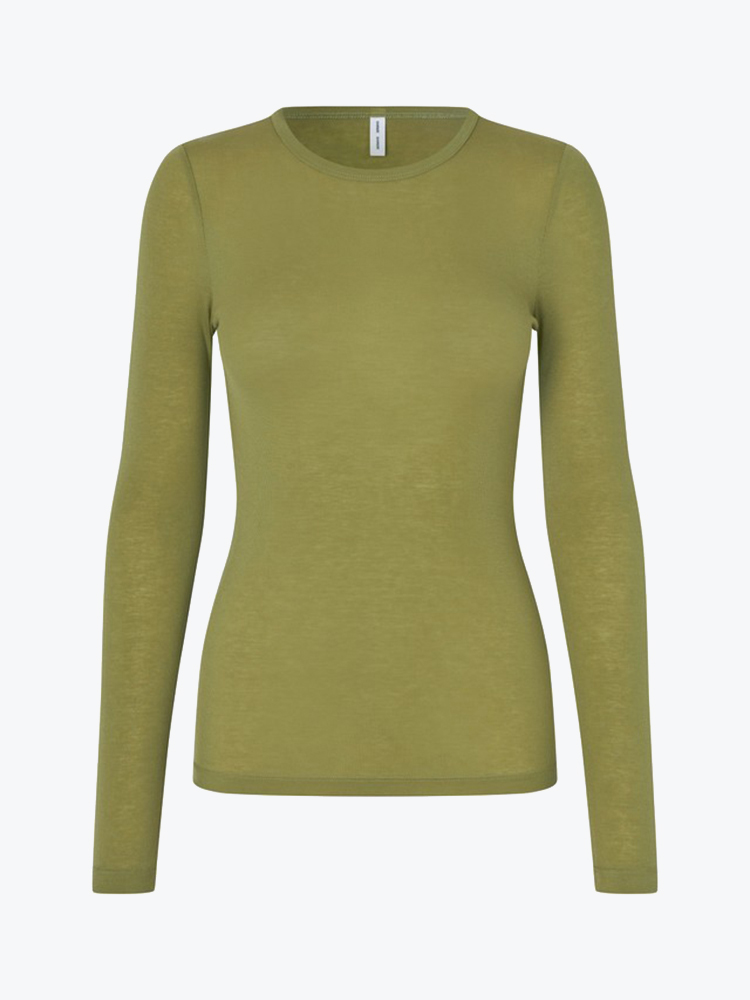 Samsoe Samsoe Samsoe Samsoe - Sadou T-Shirt Ls 15499 Mosstone - T-Shirts - Dames Groen T-shirts
