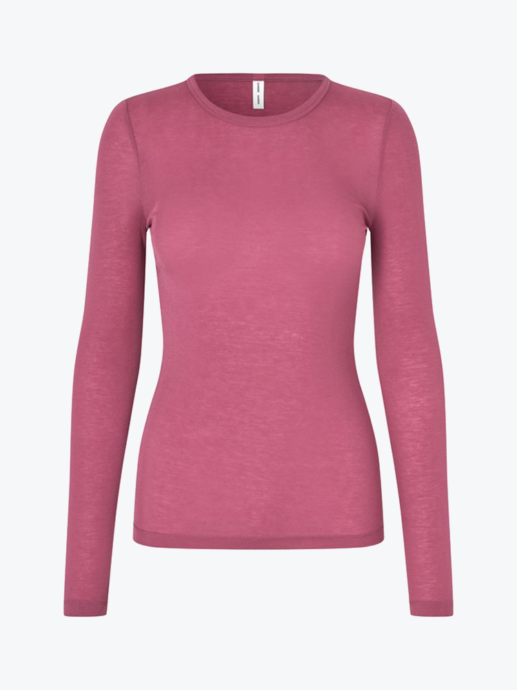 Samsoe Samsoe Samsoe Samsoe - Sadou T-Shirt Ls 15499 Red Violet - T-Shirts - Dames Rood T-shirts
