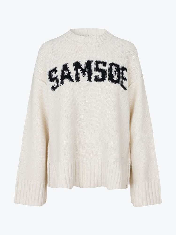 Samsoe Samsoe Samsoe Samsoe - Sakeiku Samsøe Sweater 11250 Egret - Truien - Dames Grijs Truien