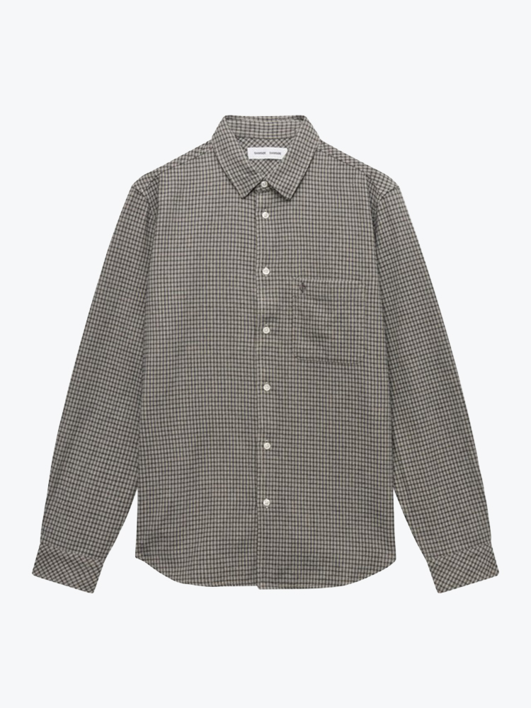 Samsoe Samsoe Samsoe Samsoe - Saliam Nj Shirt 15839 Grey Mel. Ch. - Overhemden - Heren Grijs Overhemden