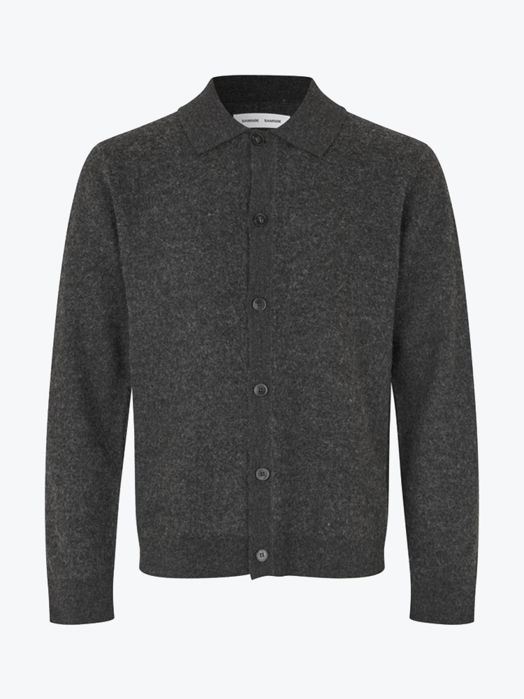 Samsoe Samsoe Samsoe Samsoe - Sarichard Cardigan 15561 Dark Grey Mel. - Vesten - Heren Grijs Vesten