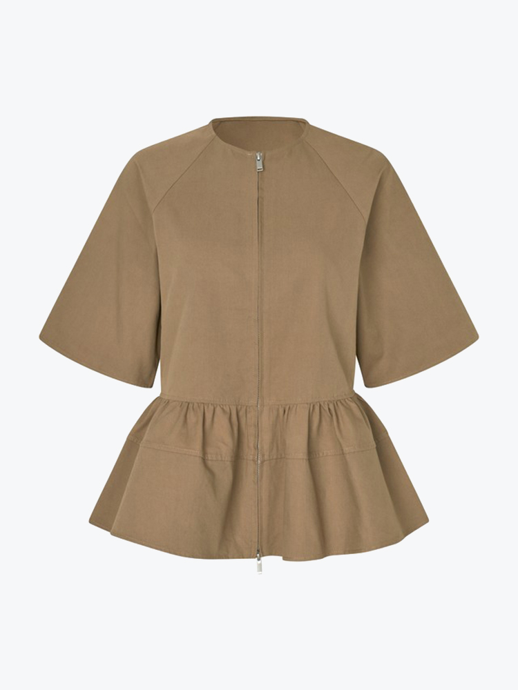 Samsoe Samsoe Samsoe Samsoe - Satoman Ss Top 16179 Lead Gray - Blouses - Dames Grijs Blouses