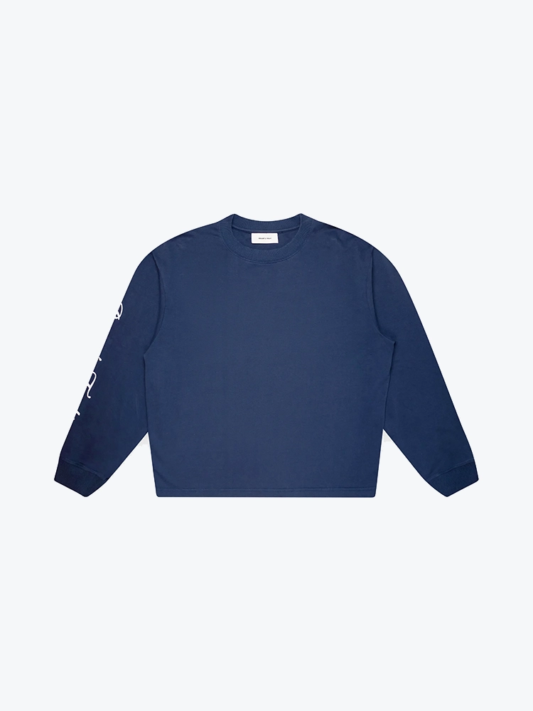 Bram's Fruit Bram's Fruit - Script Logo Longsleeve Navy - T-Shirts - Heren Blauw T-Shirts