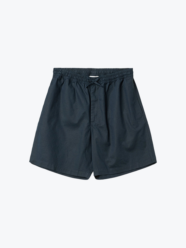 Foret Foret - Shift Cotton Linen Shorts Navy - Shorts - Heren Blauw Shorts