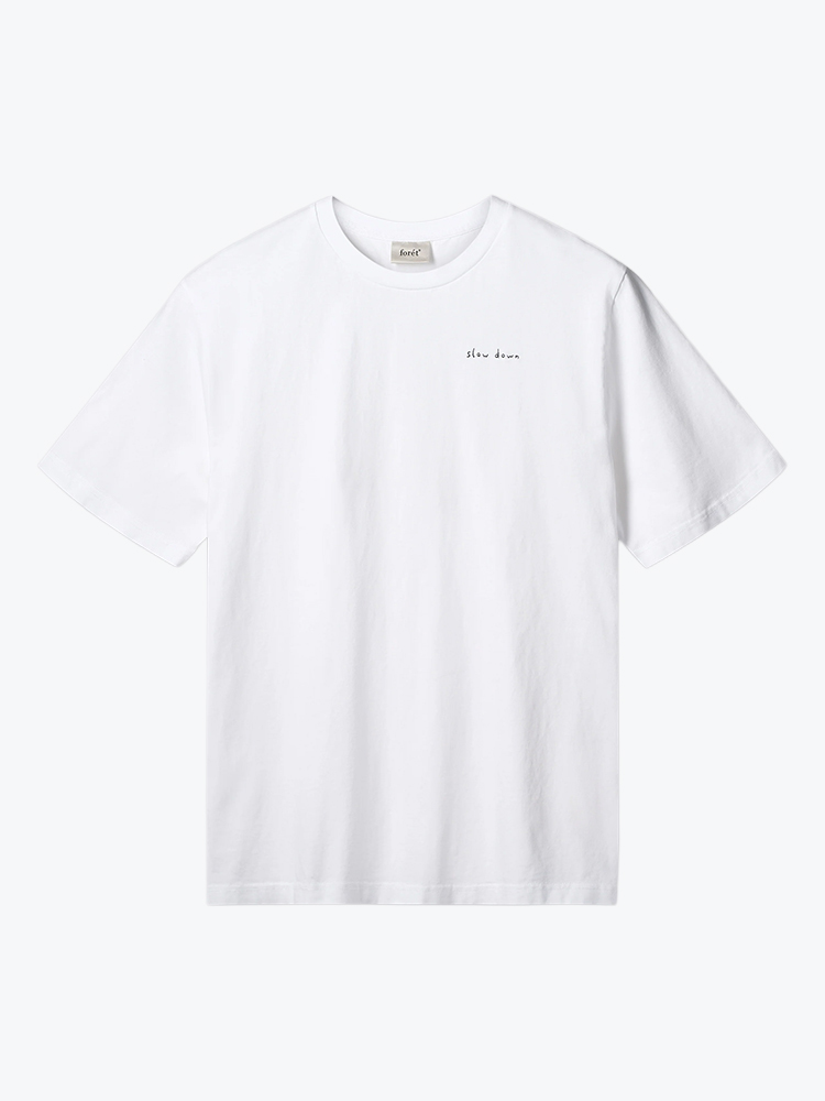 Foret Foret - Slow Down T-Shirt White - T-Shirts - Heren Wit T-Shirts