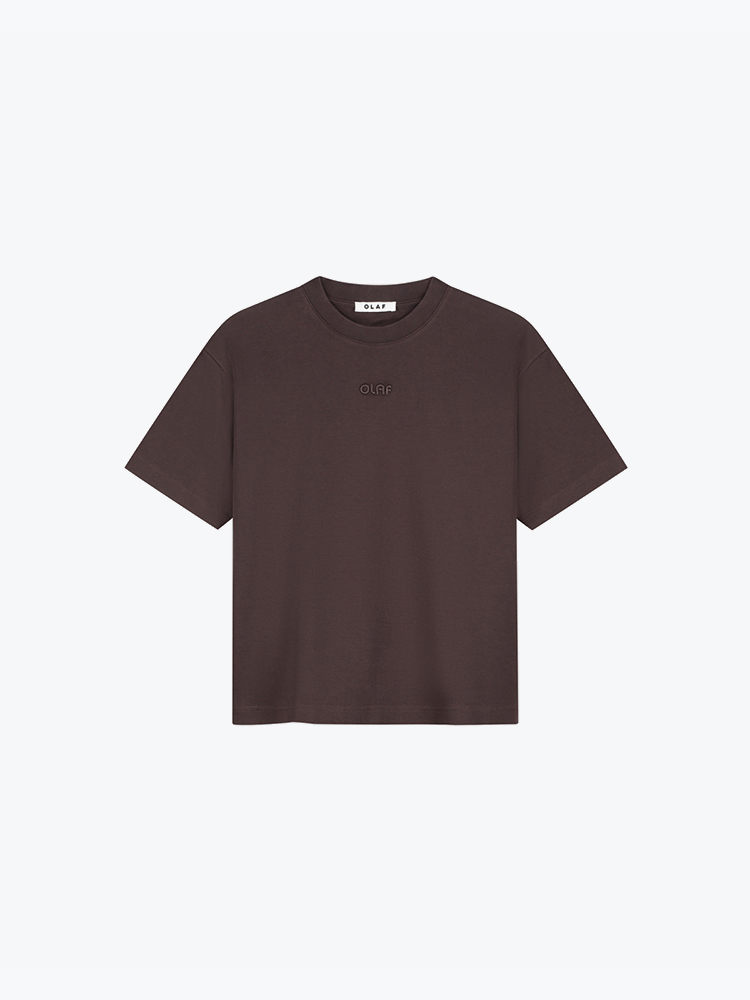 OLAF Olaf - Retro Logo Boxy Tee Chocolate Plum - T-Shirts - Dames Bruin T-shirts